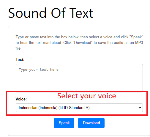 Sound of text voices
