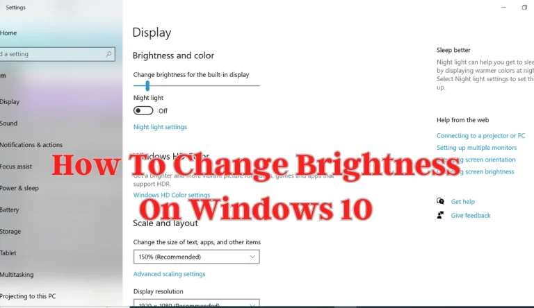 How To Change Brightness On Windows 10