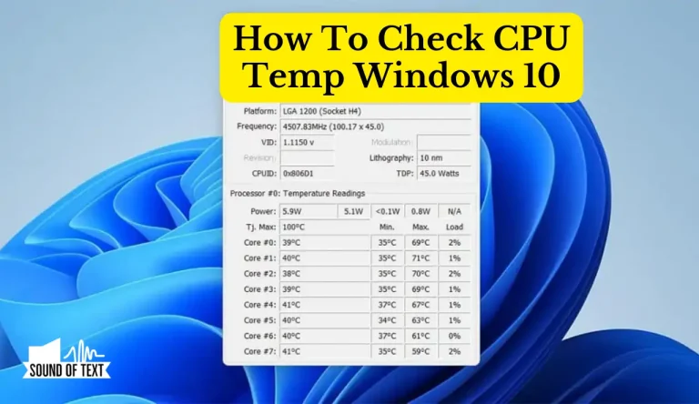 How To Check CPU Temp Windows 10