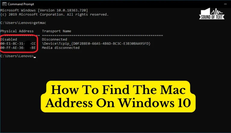 How To Find The Mac Address On Windows 10