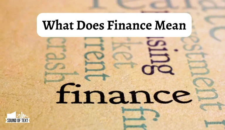 What Does Finance Mean